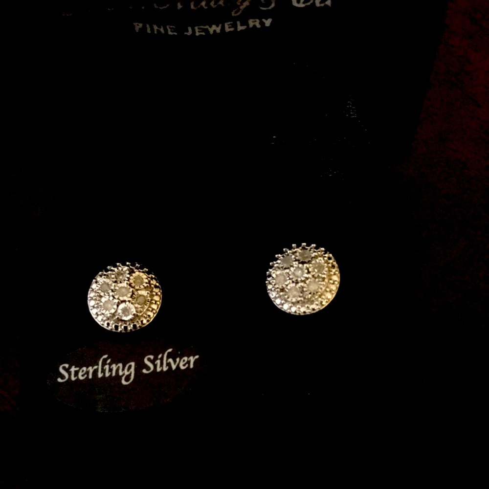Diamond Cluster Stud Earrings